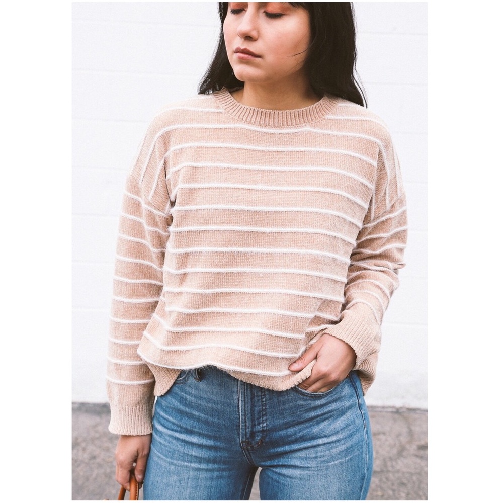 NWT Striped Chenille Sweater